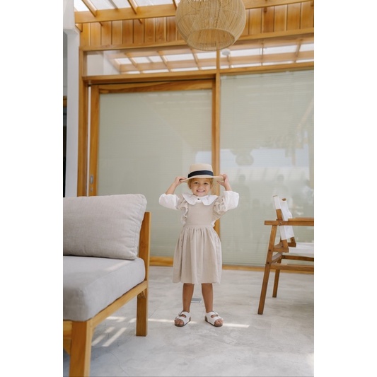 KASA - Salopette Rok Tali Anak Dengan Ruffle Linen Overalls Overall KADO ULANG TAHUN BAYI MURAH OYSTER PINK COKELAT TERAKOTA teracotta