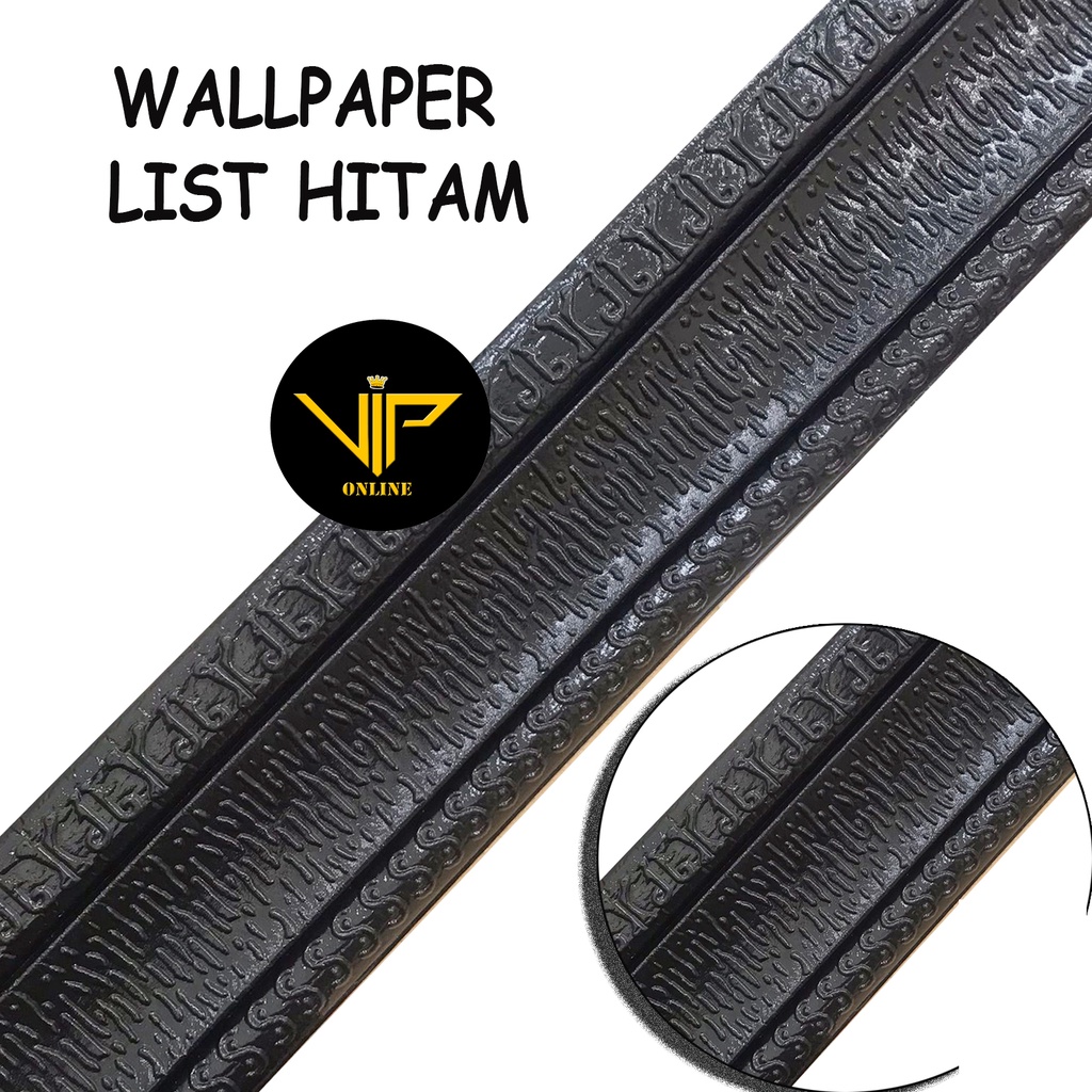 VIP Wallpaper List Hitam Foam 3D Wallborder Foam 3D Stiker Dinding