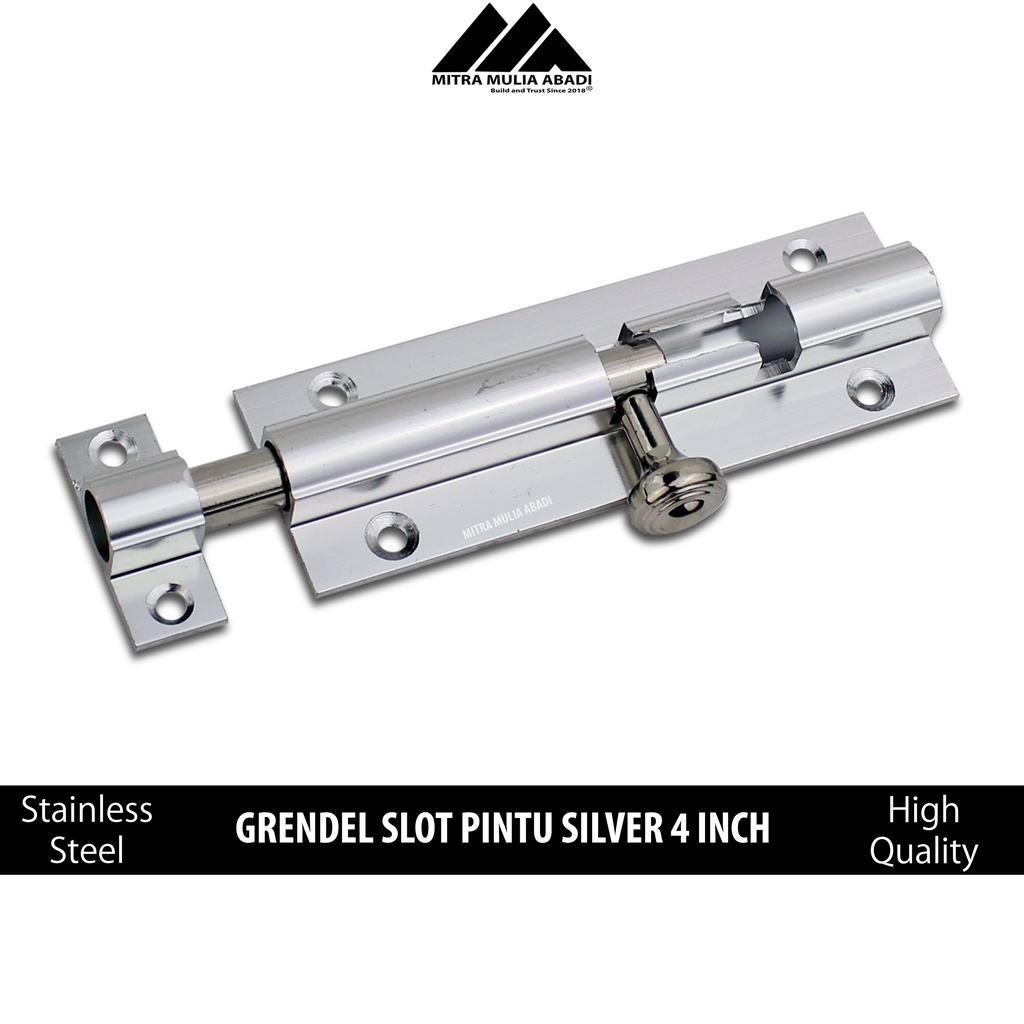 Grendel Alumunium Slot Pintu Jendela 4 Inch / 9 cm perak