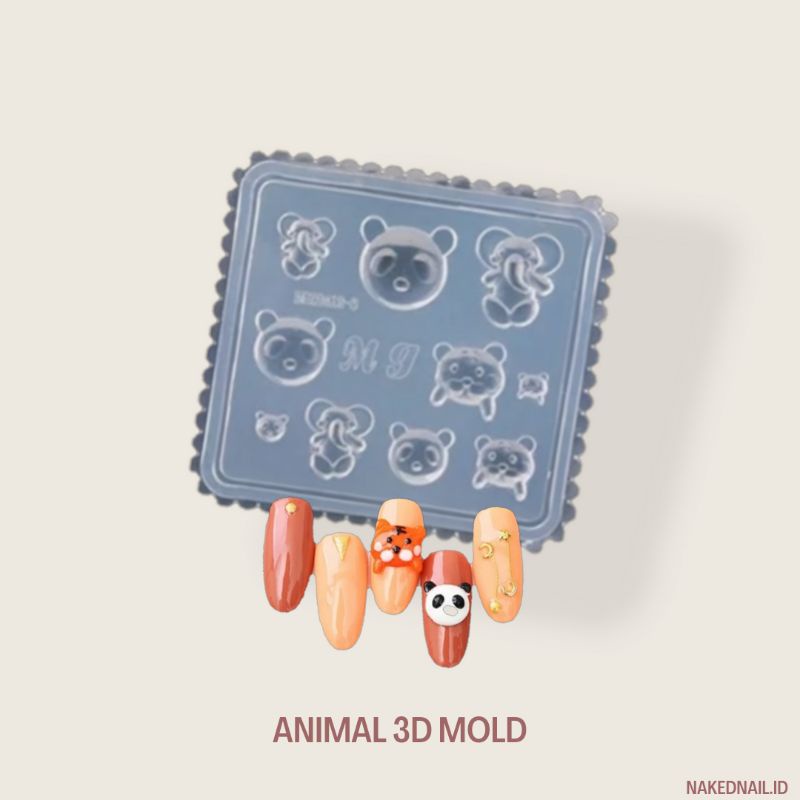 DIY MOLD 3D animal cetakan akrilik 3D animal extension nailart nail art