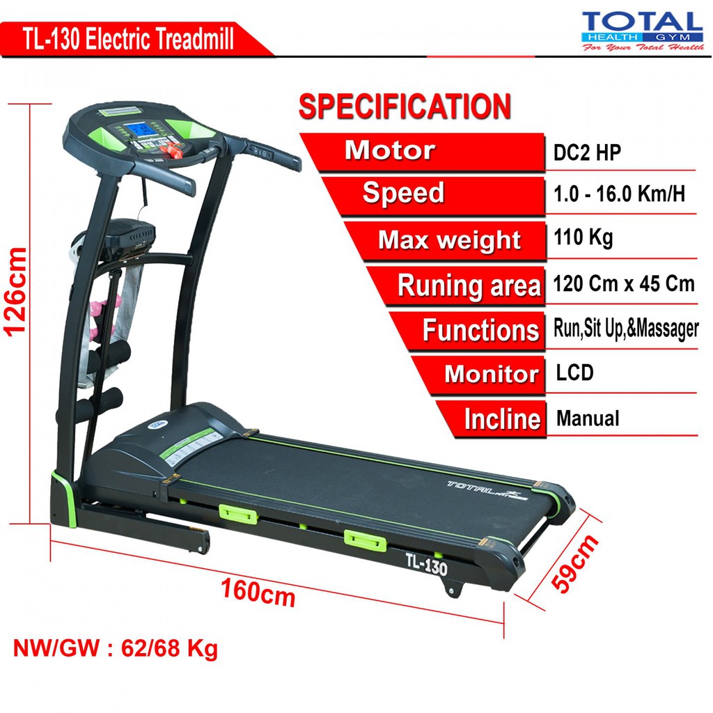 Treadmill Elektrik TL-130 MANUAL INCLINE