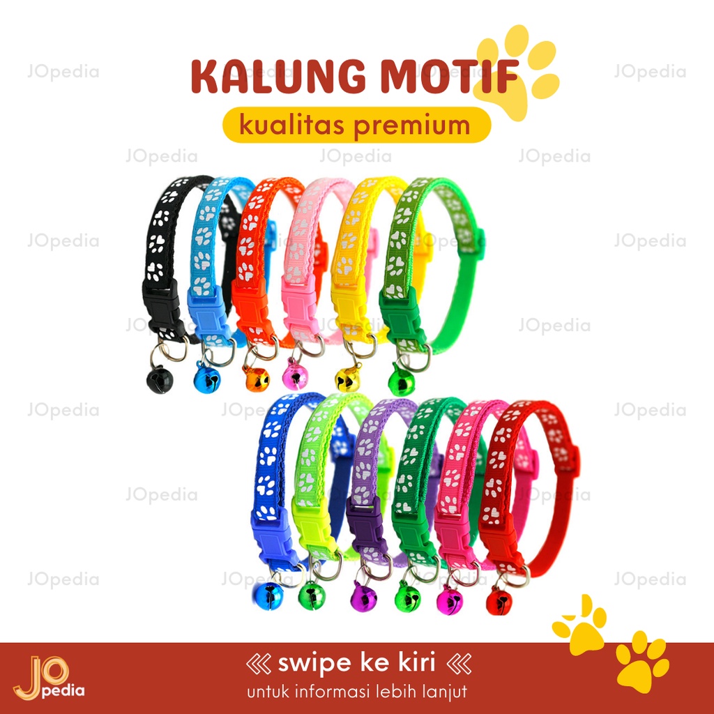 KALUNG Kucing Anjing Kelinci Motif Paw Kalung Lonceng Dog Cat Collar Bell