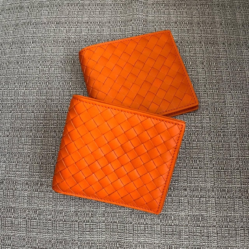 Dompet bottega bifold wallet all cards burned orange similar to brown