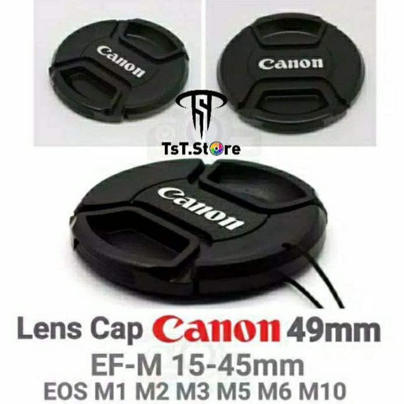 Lens Cap Tutup lensa Canon 49mm Fix EF 50mm F1.8 STM EF-M 15-45mm STM M2 M3 M5 M6 M10 M50 M100 polos