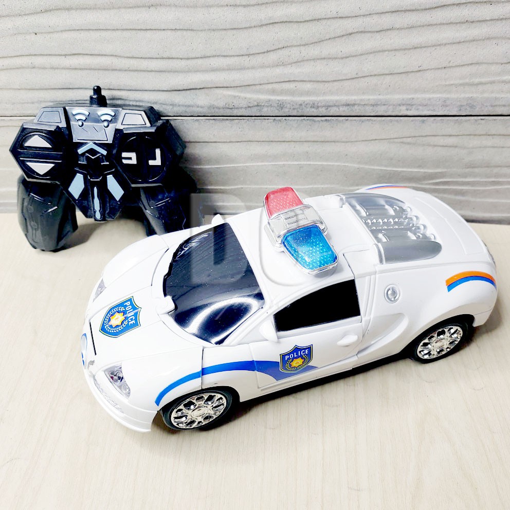 Mech Pioneer Warrior Robot RC Mainan Police Deformation Car Remote Mobil Polisi Transformer Robocop