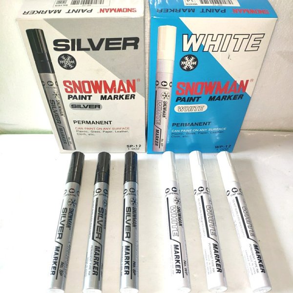 

MURAH SPIDOL PERMANENT SNOWMAN PUTIH SILVER GOLD 12pcs