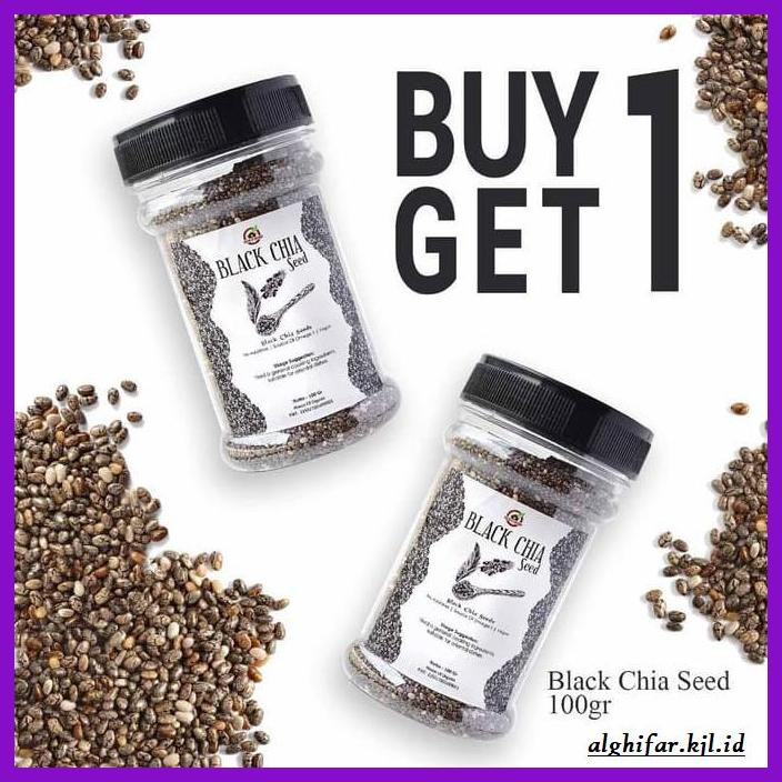 

Makanan-Kering- Buy 1 Get 1 Organic Black Chia Seeds ( Botol ) 100 Gr -Aneka.