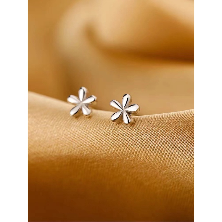 Anting Desain Bunga Mini Bahan 925 Silver Untuk Wanita