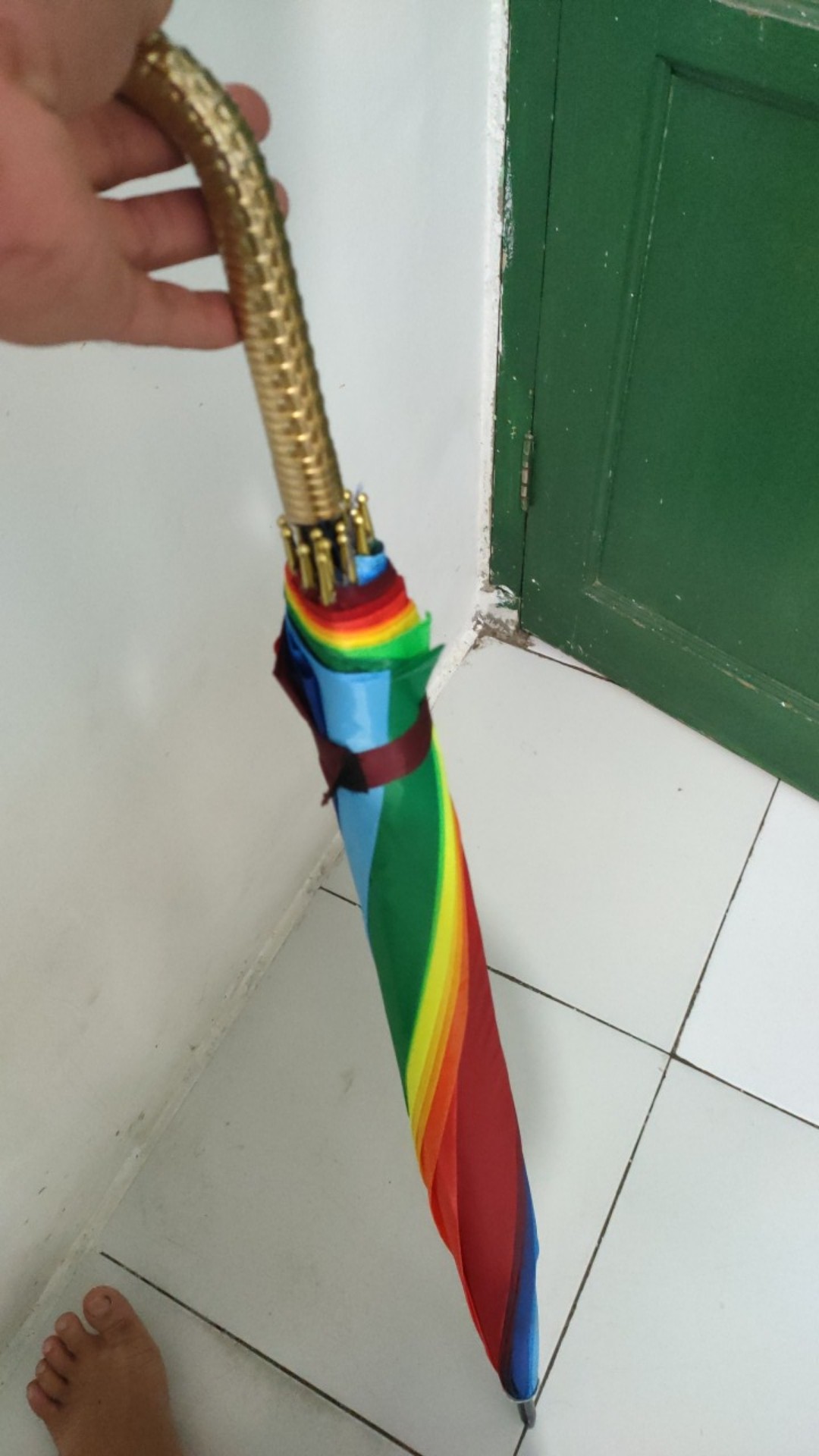 Payung Pelangi Jumbo Rainbow Umbrella 16 Jari Warna Warni Golf Besar