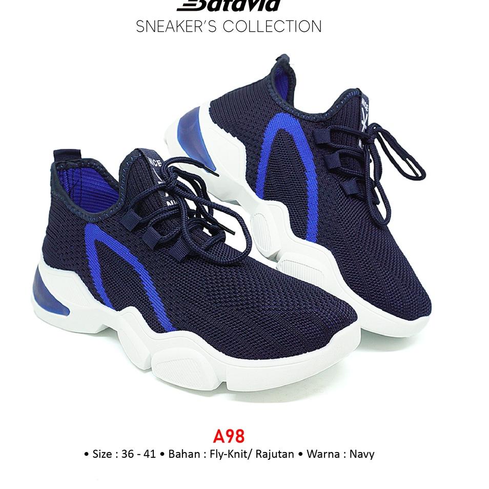 LANGSUNG ATC.. sepatu sneakers wanita rajut import premium bernapas olahraga Batavia Shoes Model 202