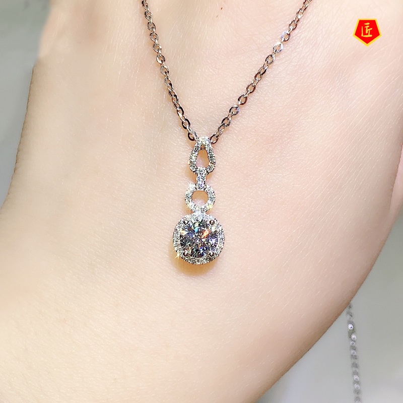 [Ready Stock]Moissanite 2 Karat Necklace Pendant Simple Fashion