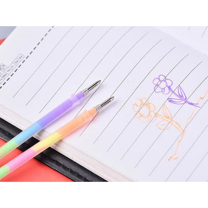 

nn PULPEN UNIK - pen ballpoint gel pelangi seru - raibow pen