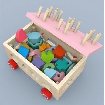 wooden shape matching car - mainan sortir bentuk