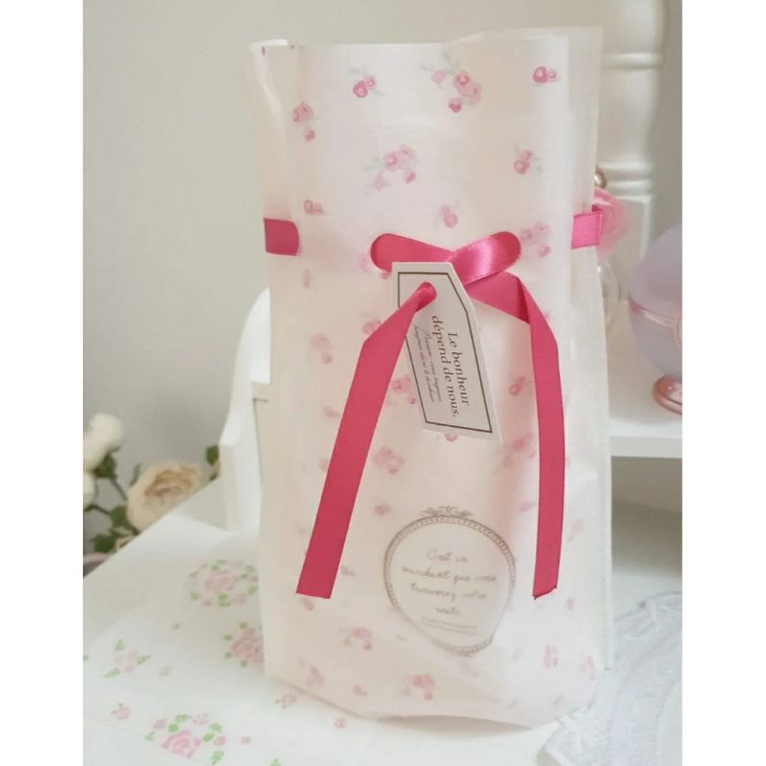 SHABBY ROSE PINK DRAWSTRING PLASTIC BAG/ TAS SERUT SHABBY ROSE / TAS SHABBY