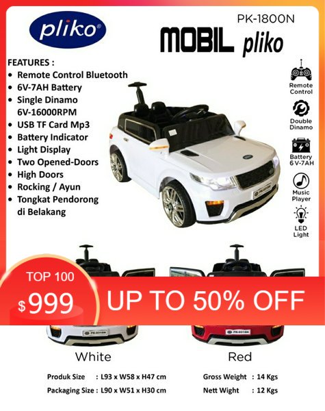 Mobil aki anak Pliko PK 1800 range rover