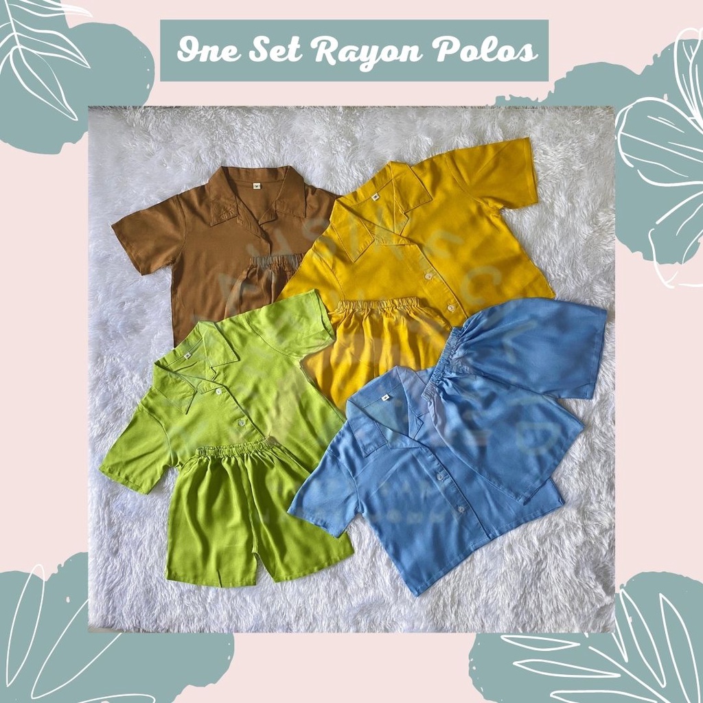 Rayon Atasan Celana Polos One Set untuk Anak Laki-Laki dan Perempuan