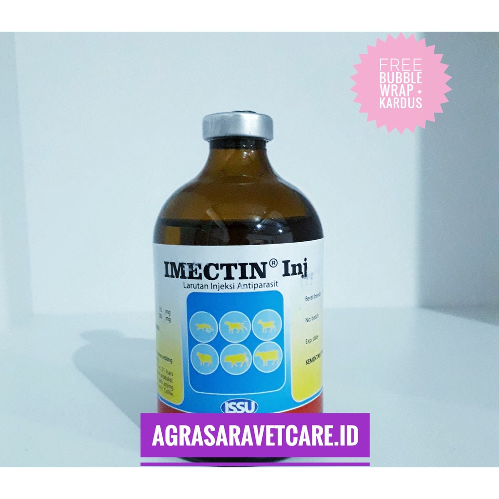 IMECTIN INJ. 100 ML - LIKE IVOMEC OBAT CACING HEWAN TERNAK SAPI KAMBING KUCING SEPERTI IVOMEC SUPER/