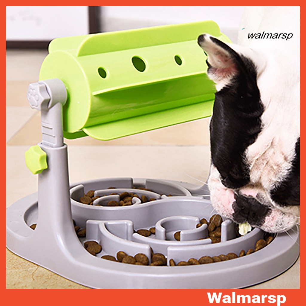 Walmarsp Mangkuk Makanan Anjing / Kucing Peliharaan Bentuk Drum Adjustable