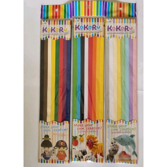 

kertas kokoru panjang color corrugated paper craft ichi / ichigo / ichiro