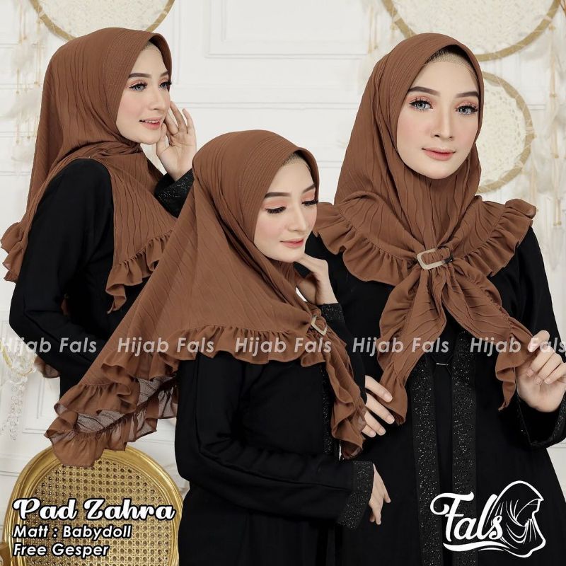 PED ZAHRA GELOMBANG FALS / JILBAB PLISKET / KHIMAR CERUTY / JILBAB BERGO / BERGO GESPER / JILBAB REM