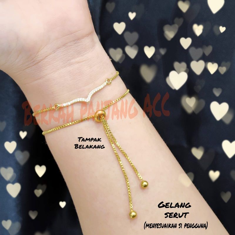 FUJI DIAMOND KALUNG&amp;GELANG TITANIUM PERHIASAN EMAS FASHION KOREA TERBAIK ANTI KARAT DAN ANTI LUNTUR