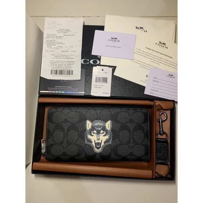 Coach Long Wallet Wolf ORIGINAL 100%