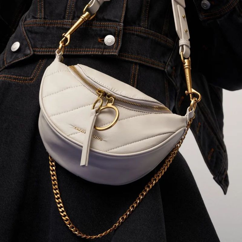 6.6 SALE | CK Wrinkled-Effect Half-Moon Crossbody Bag