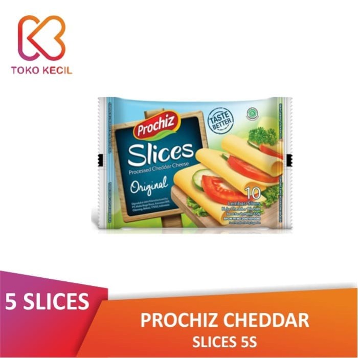 

Keju- Pack Prochiz Cheddar Slices 5S Isi 5 Slices -Keju.