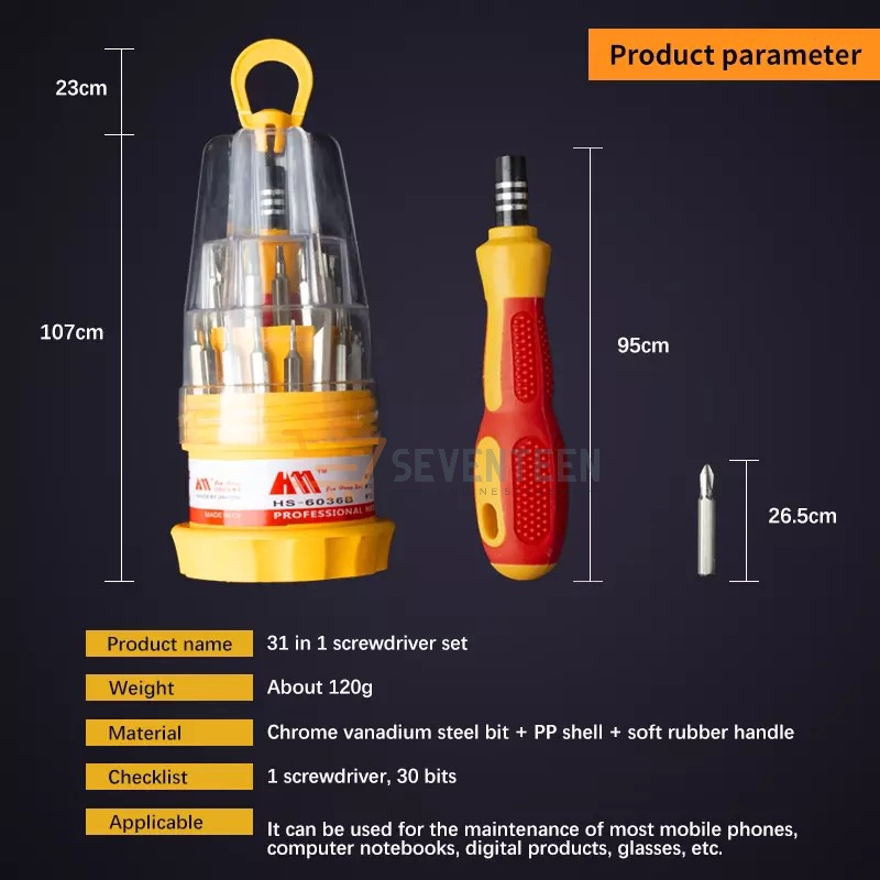 SEVENTEEN OBENG HP UNIVERSAL OBENG 31 IN 1 OBENG 31 PCS SET OBENG 31 IN 1 OBENG SET MINI PLUS OBENG KECIL SET