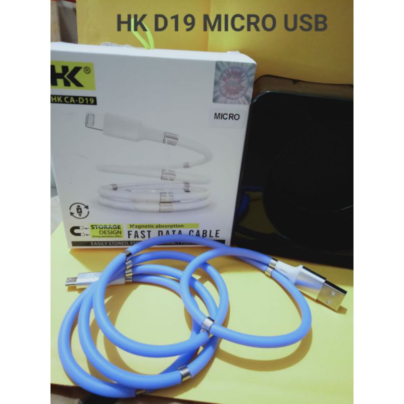 KABEL DATA HK D19 MICRO USB D 19 HK FAST CHARGING WITH MAGNET CABLE