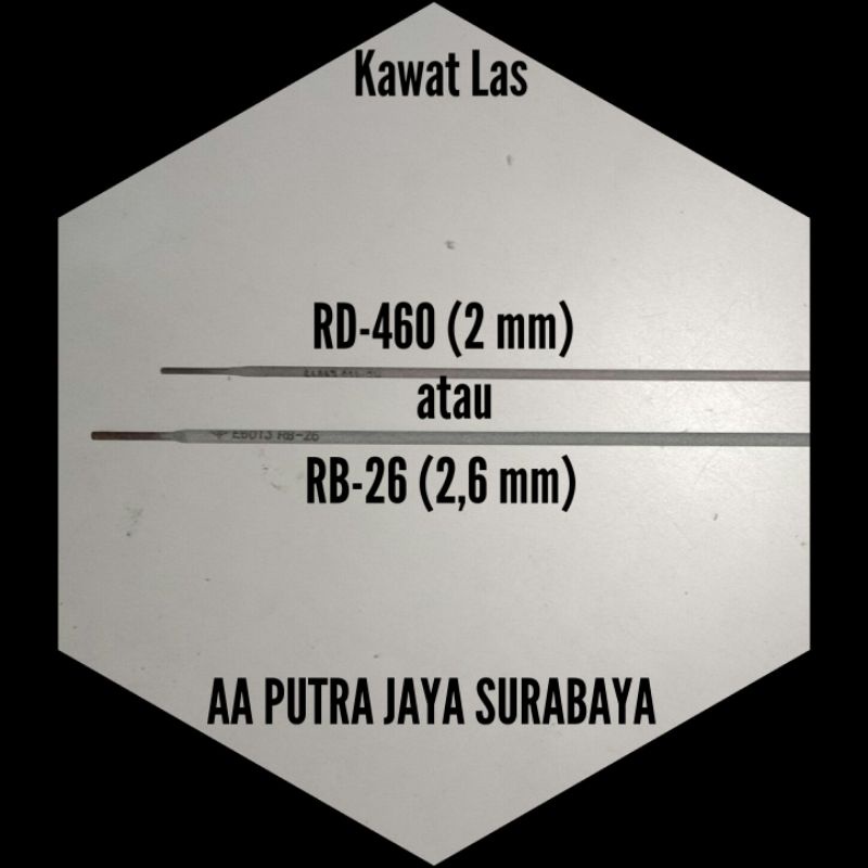 Kawat Las RD-460 (2mm) atau RB-26 (2,6 mm) bijian