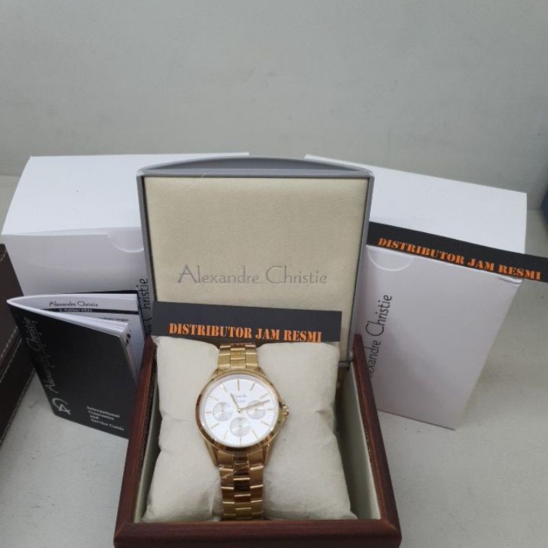 Jam Tangan Wanita Alexandre Christie AC2890BF AC 2890 BF AC2890 BF AC 2890BF Gold Stainless