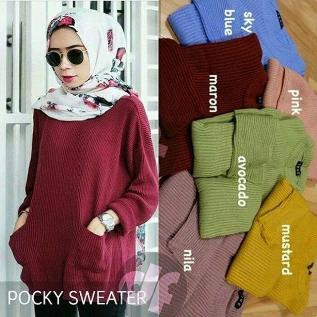 Pocky sweater | baju rajut | rajut wanita | rajut korea | baju hangat | sweater hangat