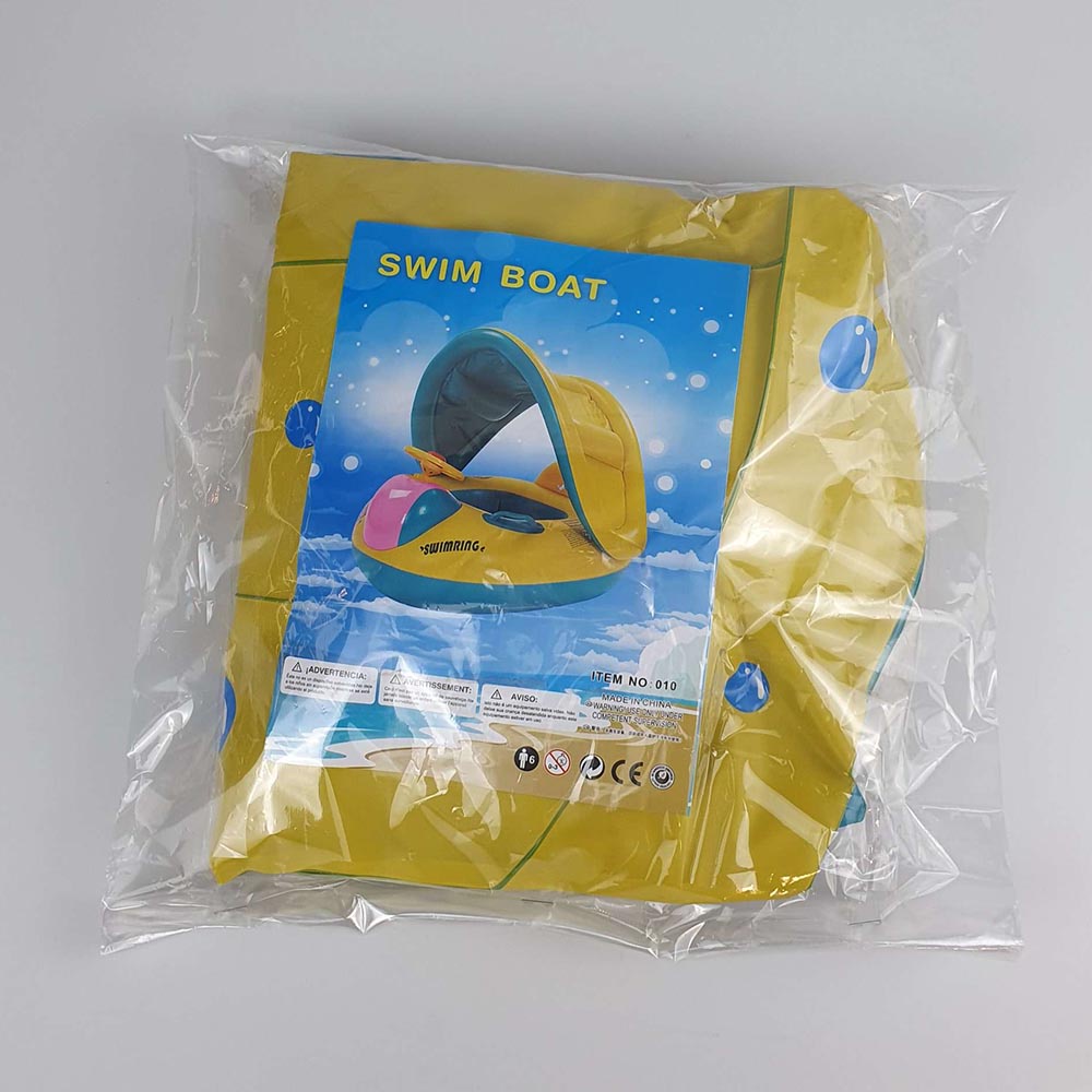 Pelampung Kolam Renang Bayi Toddler Ring Floating Inflatable with Canopy - TD1083A - Blue/Yellow