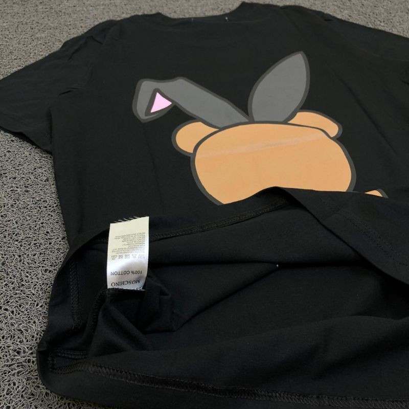 Kaos Tshirt Moschino Rabbit Playboy Hitam &amp; Putih Premium Hight Quality