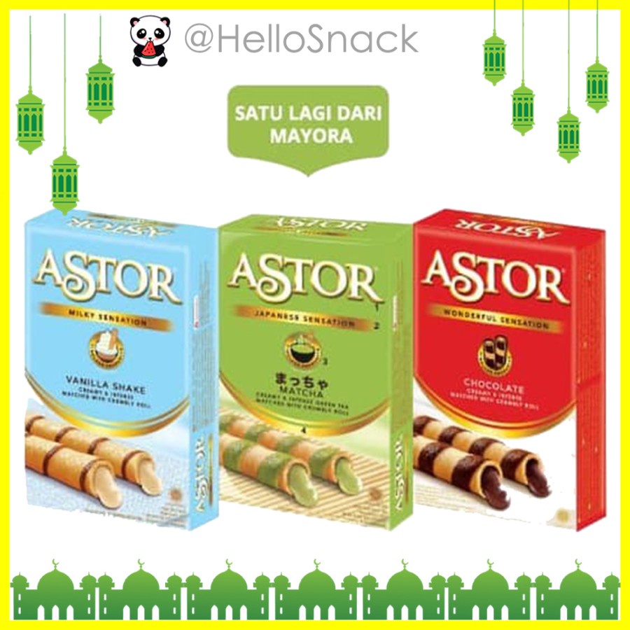 

ASTOR wafer roll kemasan box 40g all variant double choco vanilla matcha