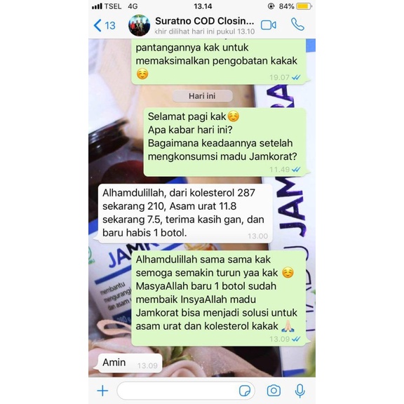 (BISA COD) MADU JAMKORAT ASLI SOLUSI ASAM URAT NYERI SENDI KOLESTEROL