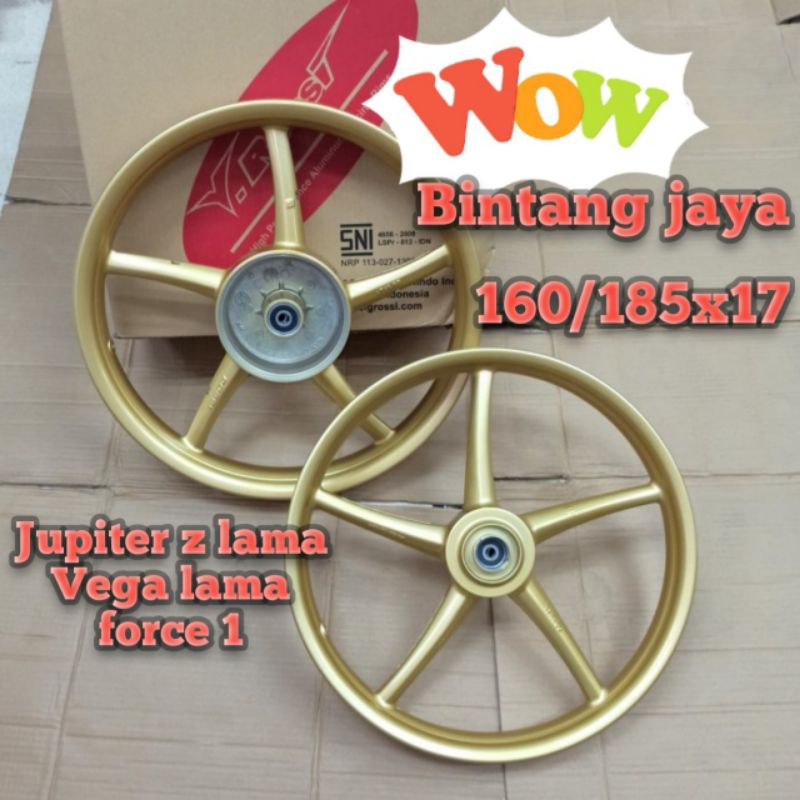 Velg racing Rossi sanca palang 5 gold copy RCB buat motor Yamaha Jupiter z lama/Force 1/f1zr/Vega la
