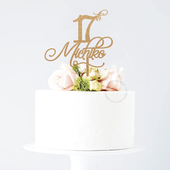 Cake Topper Custom Nama Umur Tulisan Hiasan Kue Tart Acrylic Ultah