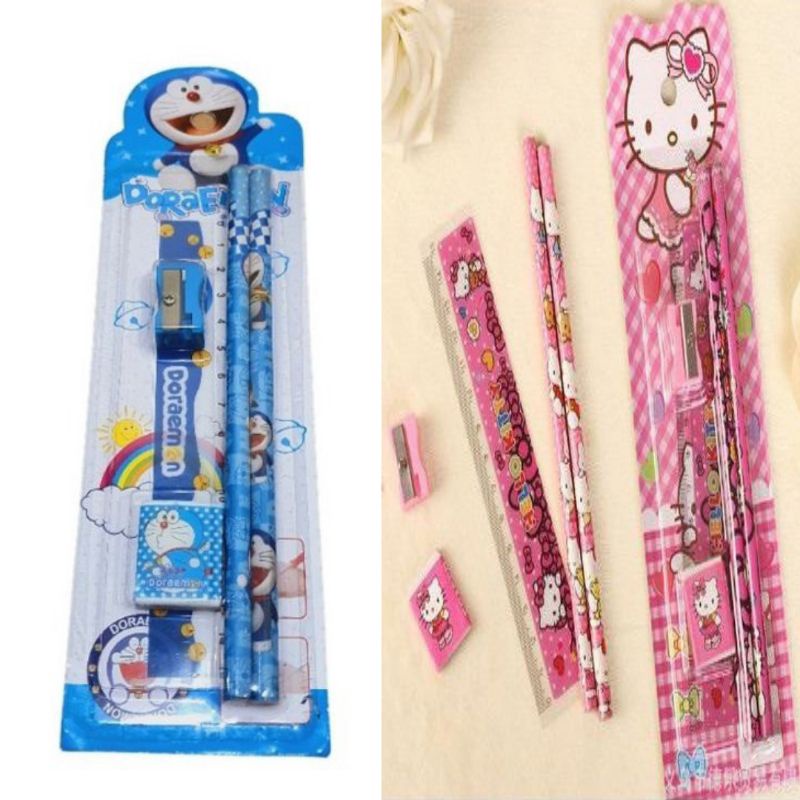 

Pensil set murah doraemon/hello kitty