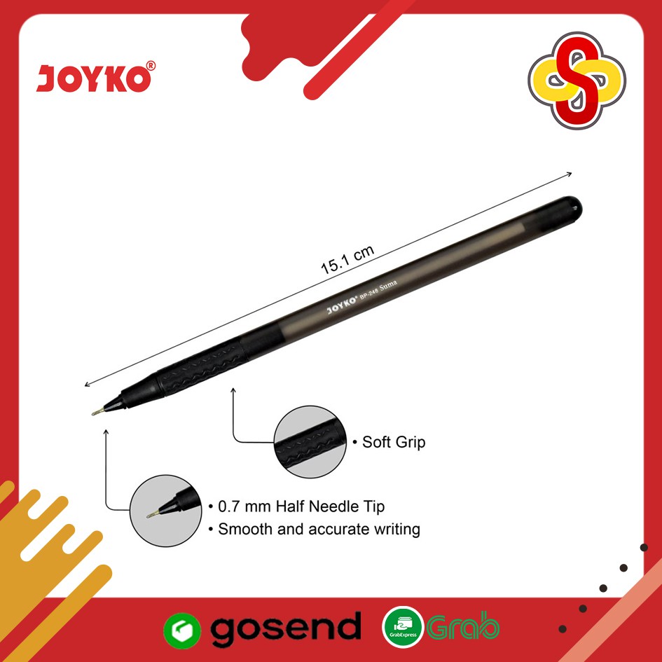 Ball Pen / Pulpen / Pena Joyko BP-248 Suma Isi 12 pcs