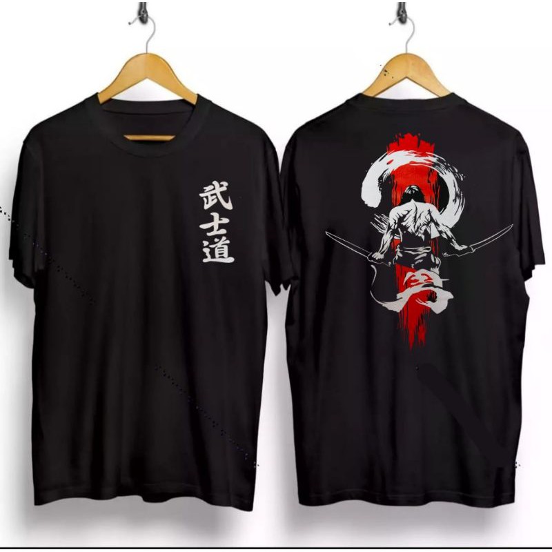 kaus store Kaos keren/ baju kaos/ atasan pria/ kaos distro/ kaos  pria murah SAMURAI BELAKANG HITAM