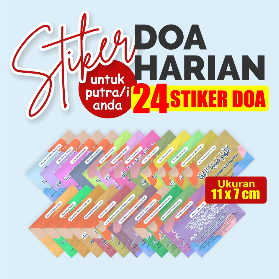 

24 Stiker Doa Harian Anak Muslim - Stiker Islami