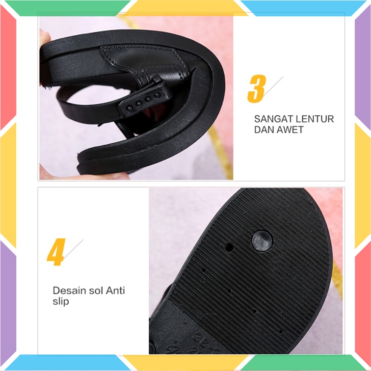 2025-2 Sandal Jepit Pita Wanita Tali Karet Sendal Birken Strap 2in1 Cewek Jelly Bunga Wonderly