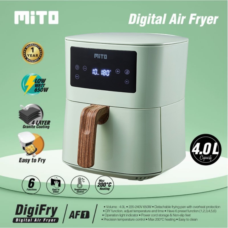 Air Fryer Mitochiba AF 1 Kapasitas 4 Liter | Penggoreng Tanpa Minyak Mito Digifry Digifryer