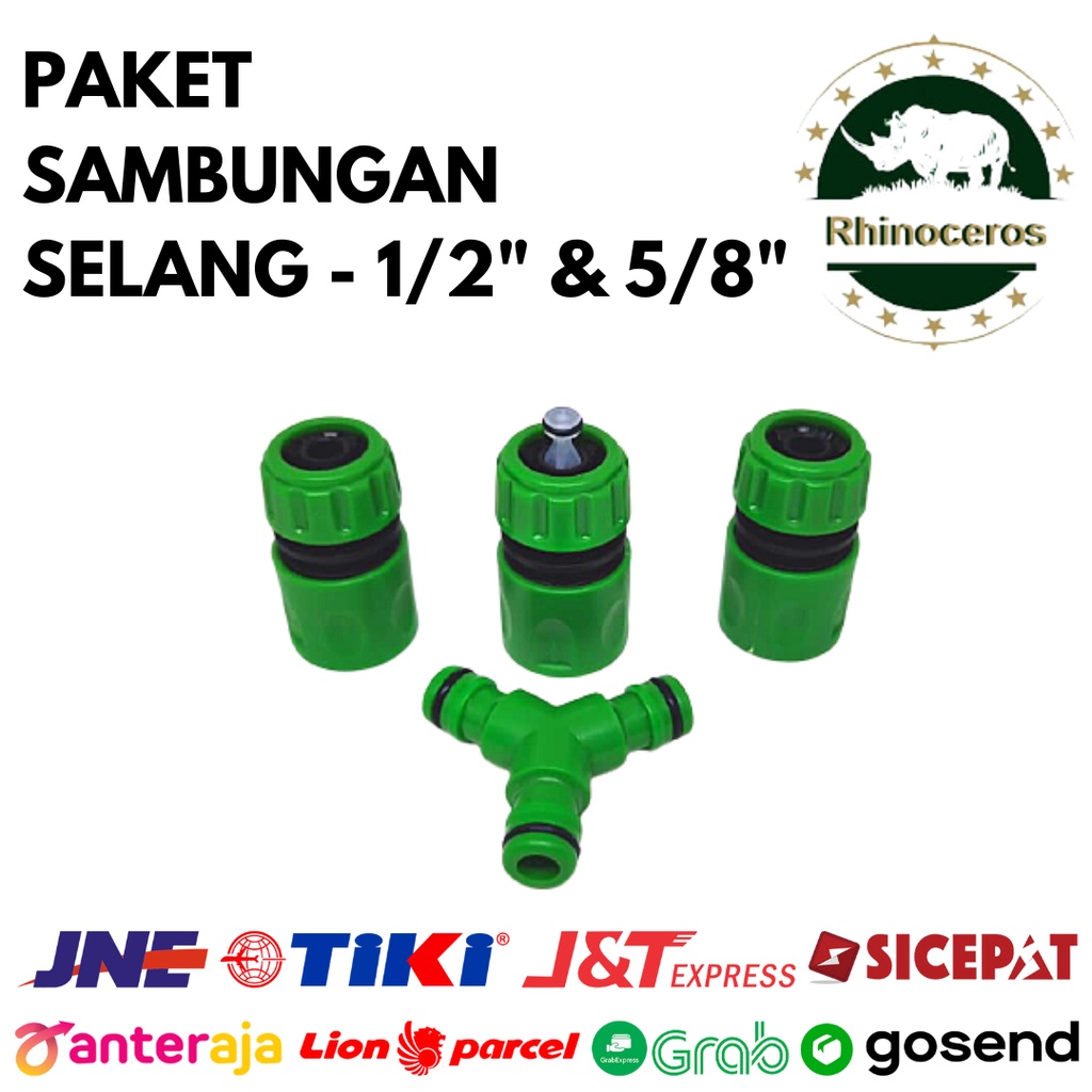 Sambungan Selang Air Paket Quick Connector Selang Konektor Y /Segitiga 1/2inch dan 5/8inch