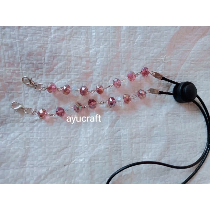 strapmasker/kalung masker kristal siap pke 2in1(1pcs)