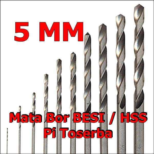 Mata Bor Besi ukuran 5mm 5 mm drill bit