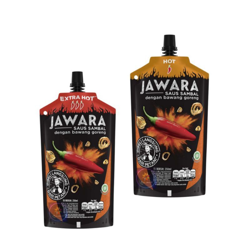 

Jawara Saus Sambal Bawang Goreng Hot/ Extra Hot Pouch 250ml/berkualitas