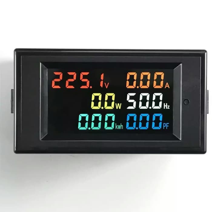 AC PANEL WATTMETER 100A LED DIGITAL WARNA HD Volt Ampere Watt HERTZ Hz
